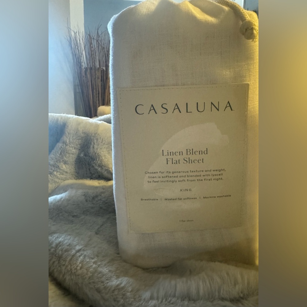 COPY - CASALUNA Linen Blend Flat Sheet king size